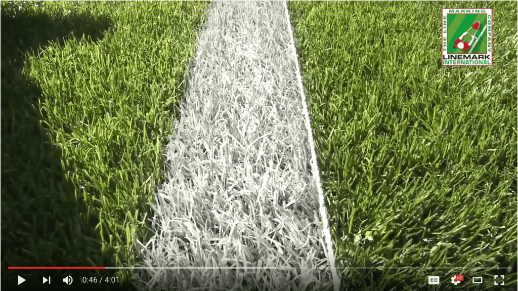 close-up of a marked line on athletic field 