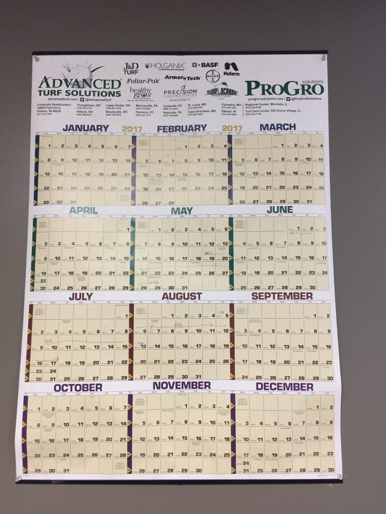 2017 Advanced Turf Solutions Wall Calendar