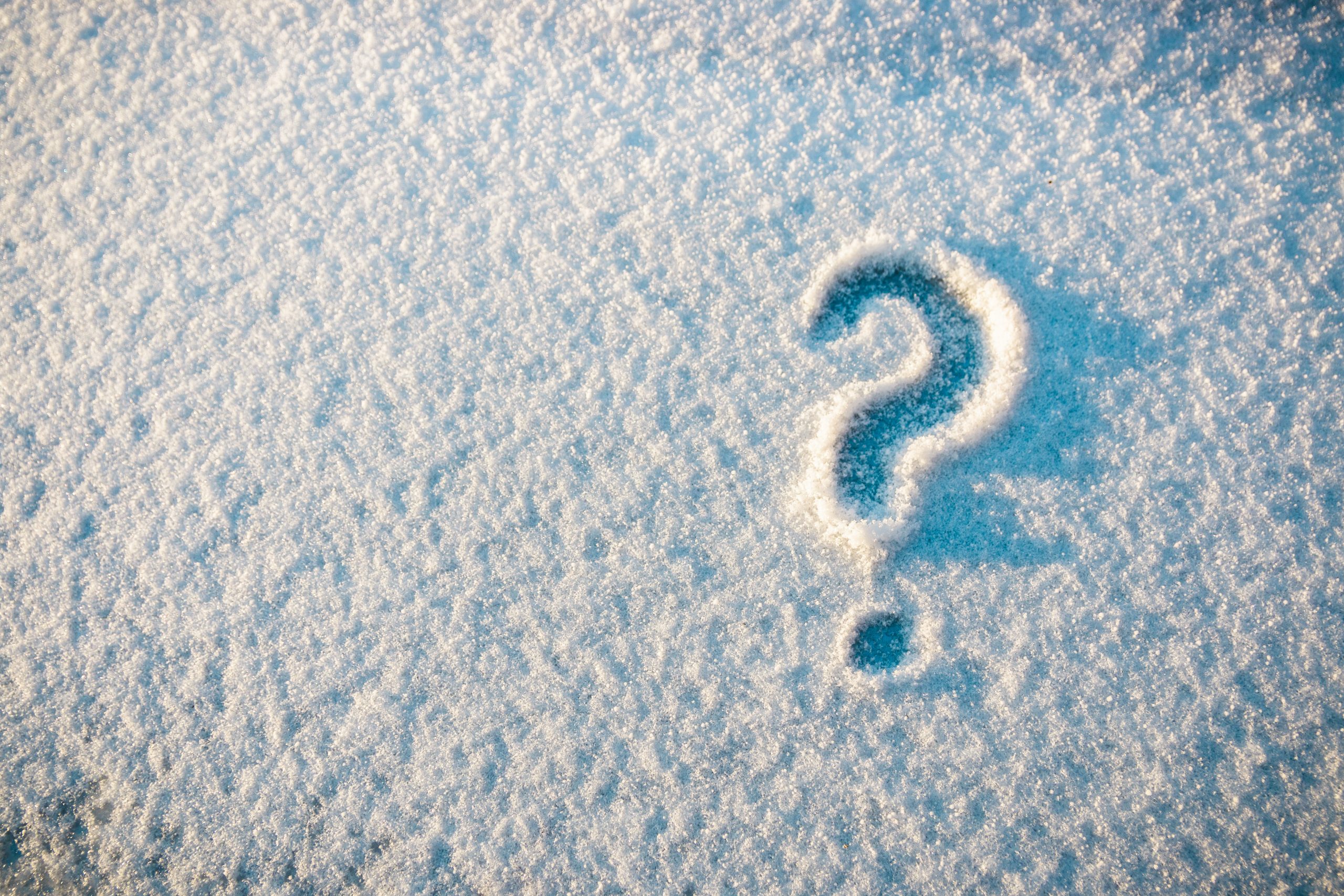 question mark on snow