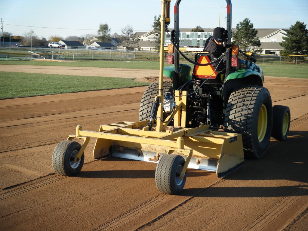 Laser grading the infield
