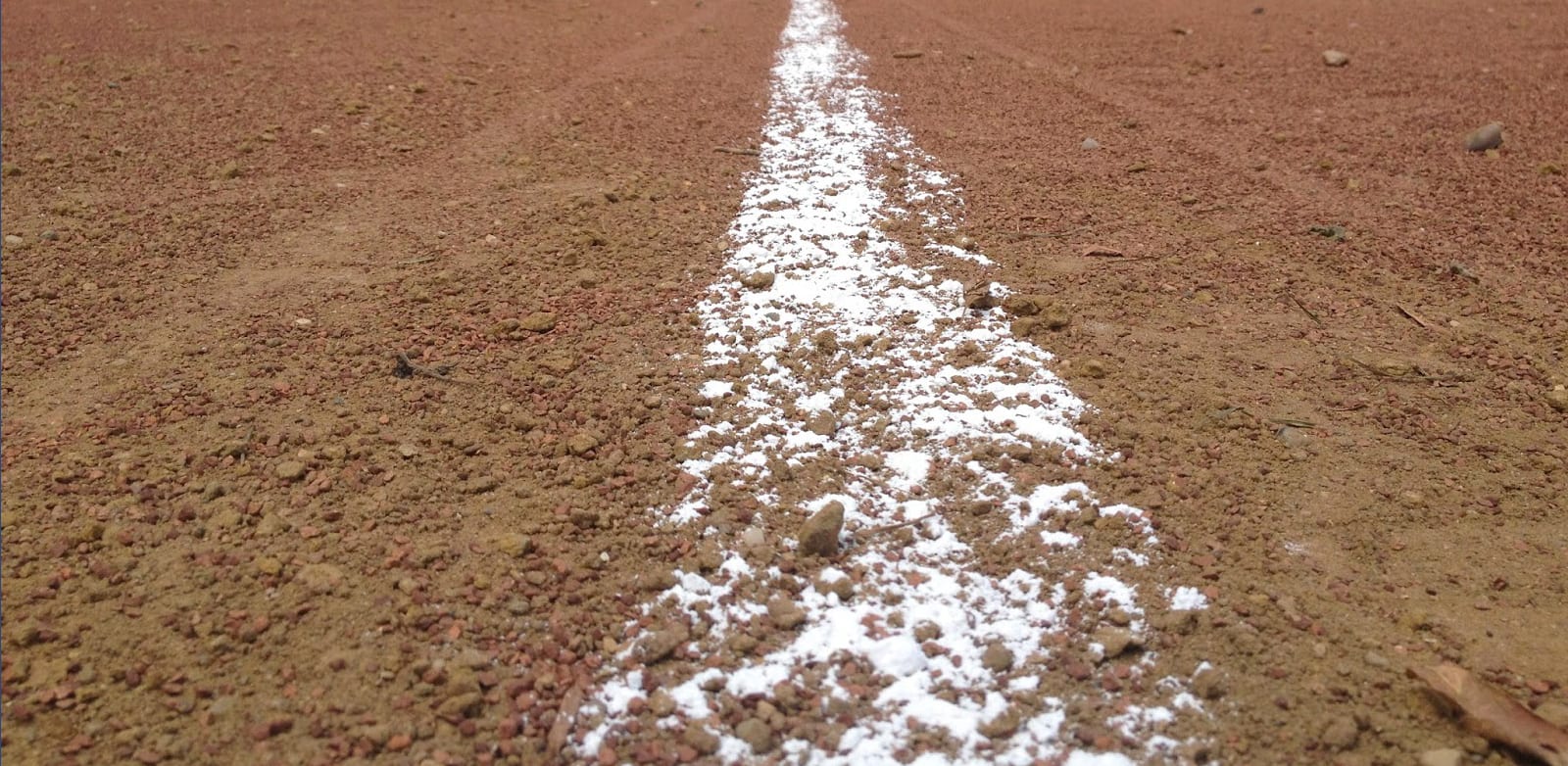 close-up of the line marking in the infield