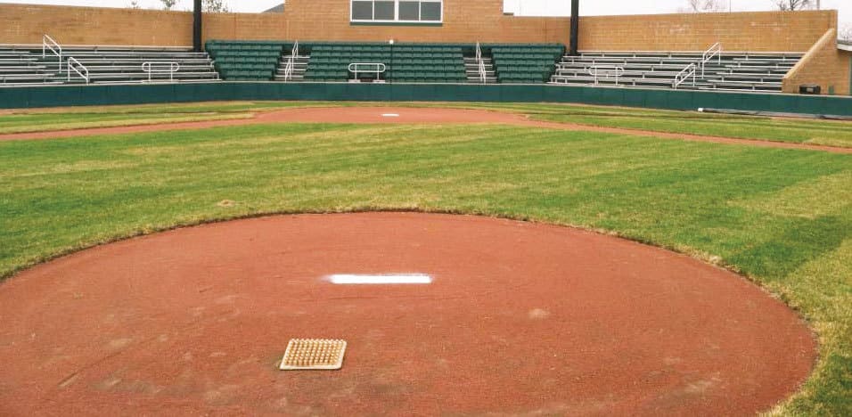 close-up of new mound at baseball field