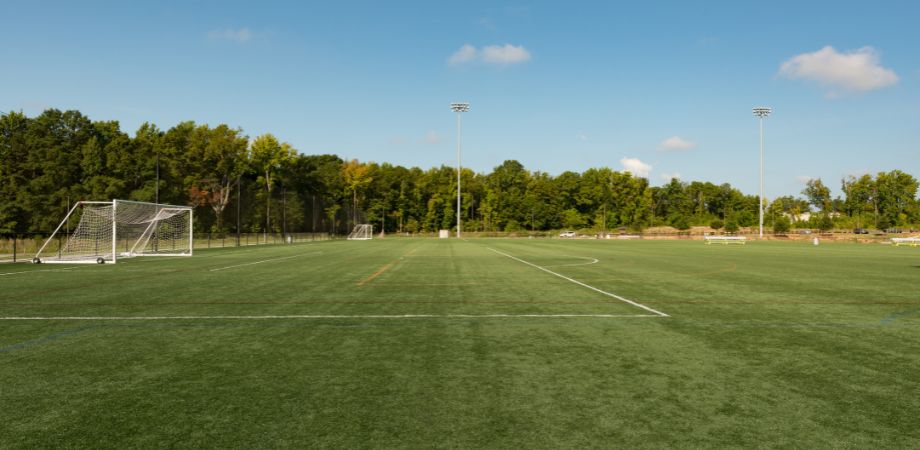 Soccer field in late summer or early fall