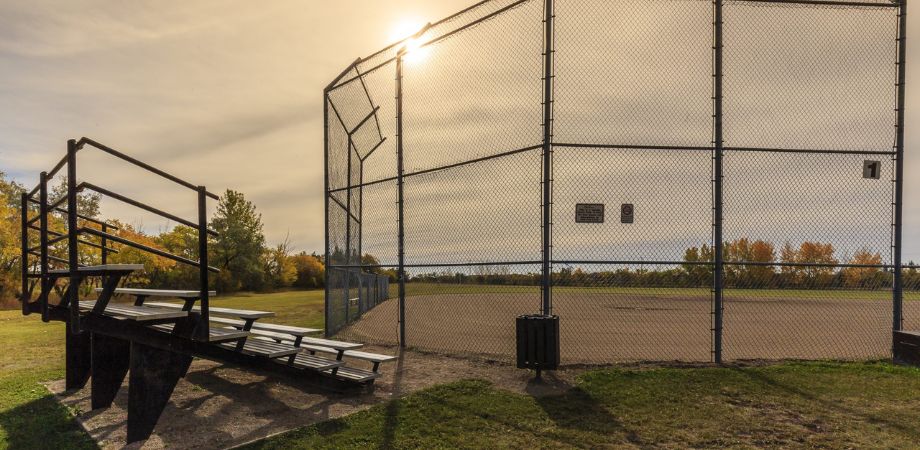 Baseball field in the fall